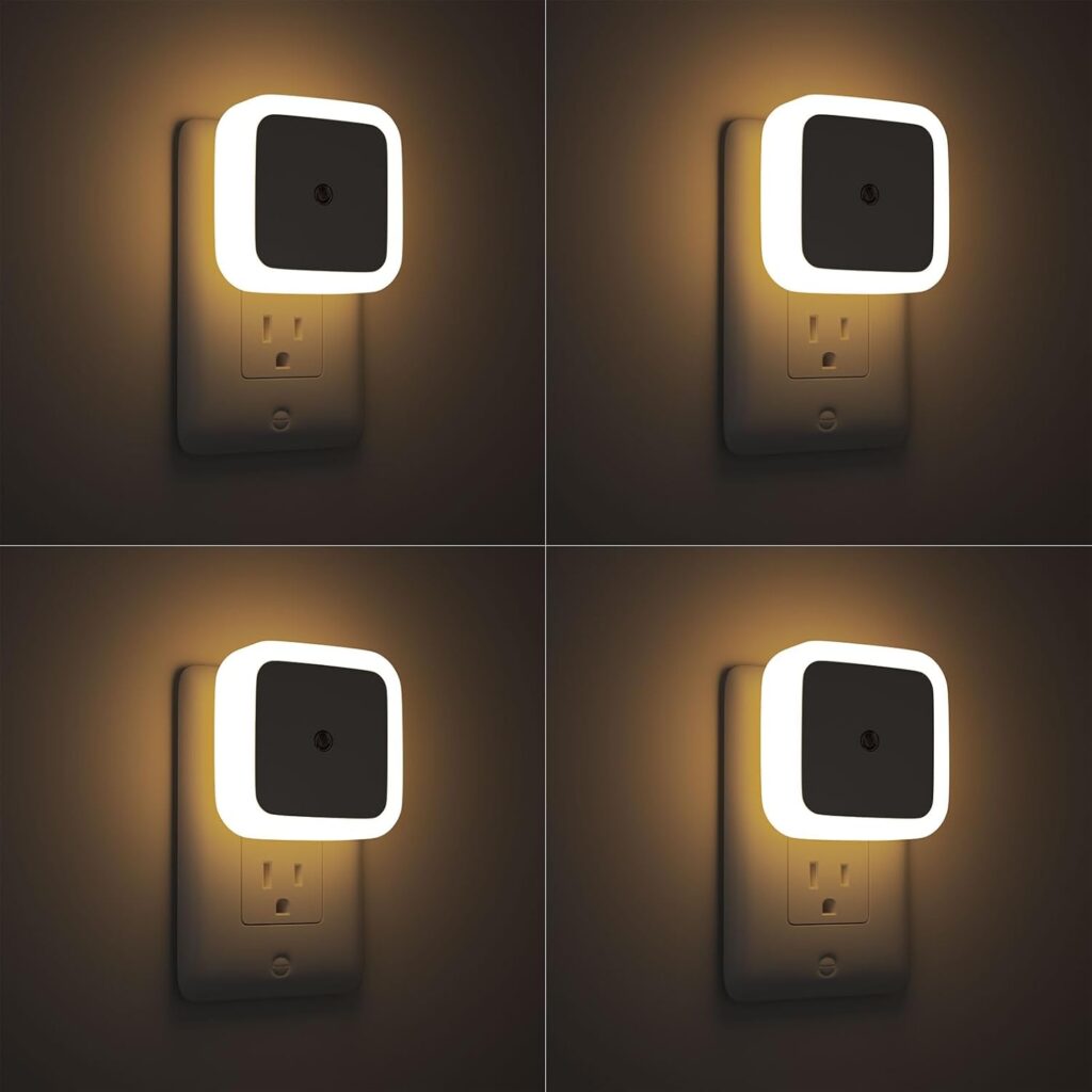 Sujeet Night Light, Night Lights Plug into Wall 4-Pack, Nightlight Plug in Night Light, Dusk to Dawn Night Lamp Led Night Light for Bedroom, Bathroom, Hallway Warm White