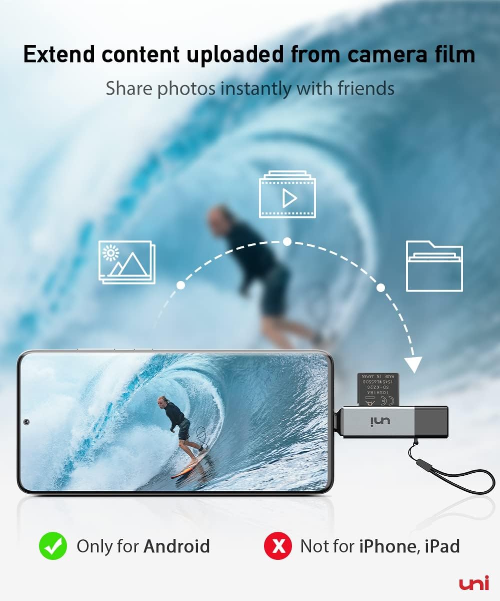 uni SD Card Reader, High-Speed USB C to Micro SD Card Adapter USB 3.0 Dual Slots, Memory Card Reader for SD/Micro SD/SDHC/SDXC/MMC, Compatible with MacBook Pro/Air, Chromebook, Android Galaxy uni SD Card Reader, High-Speed USB C to Micro SD Card Adapter USB 3.0 Dual Slots, Memory Card Reader for SD/Micro SD/SDHC/SDXC/MMC, Compatible with MacBook Pro/Air, Chromebook, Android Galaxy