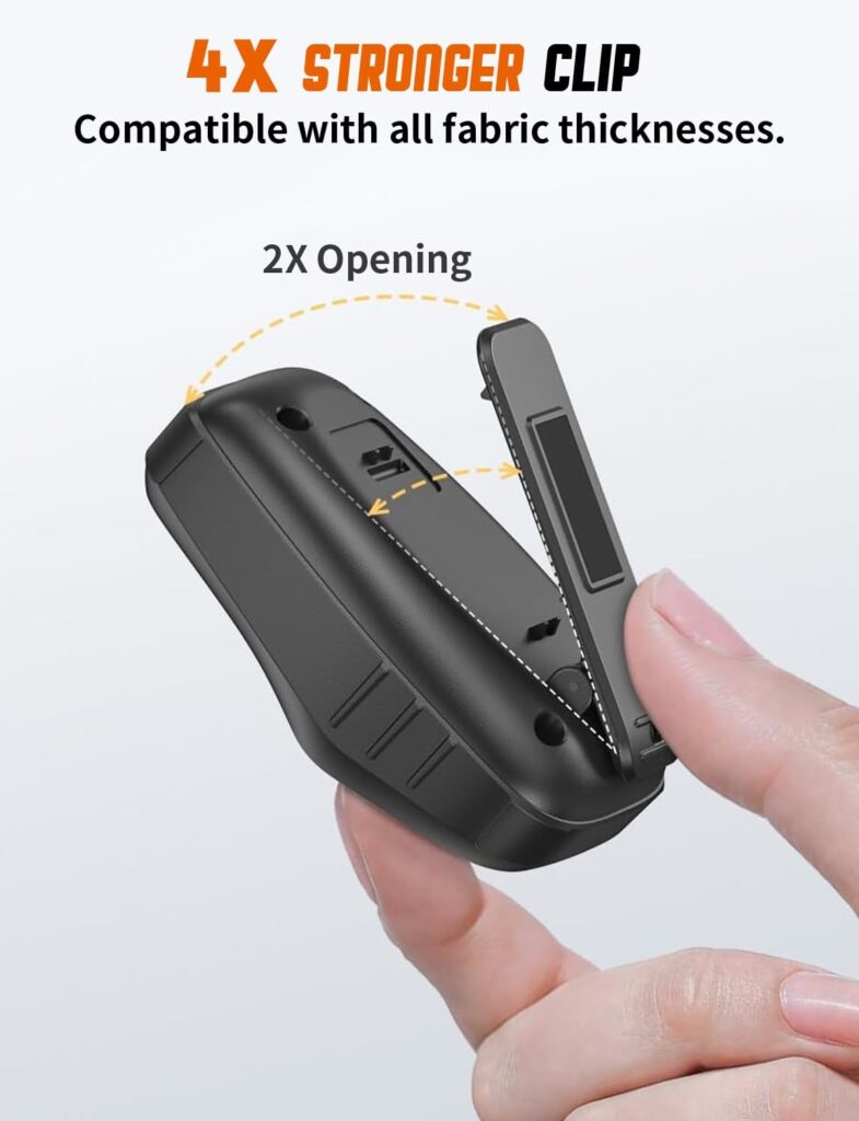 Wearable Bluetooth Speaker, Clip-On Mini Speaker, Wireless Portable Speaker with Built-in Mic, Hands-Free Calls, Gadget Gifts for Construction Workers, Cyclists, Electrician, 5.0W